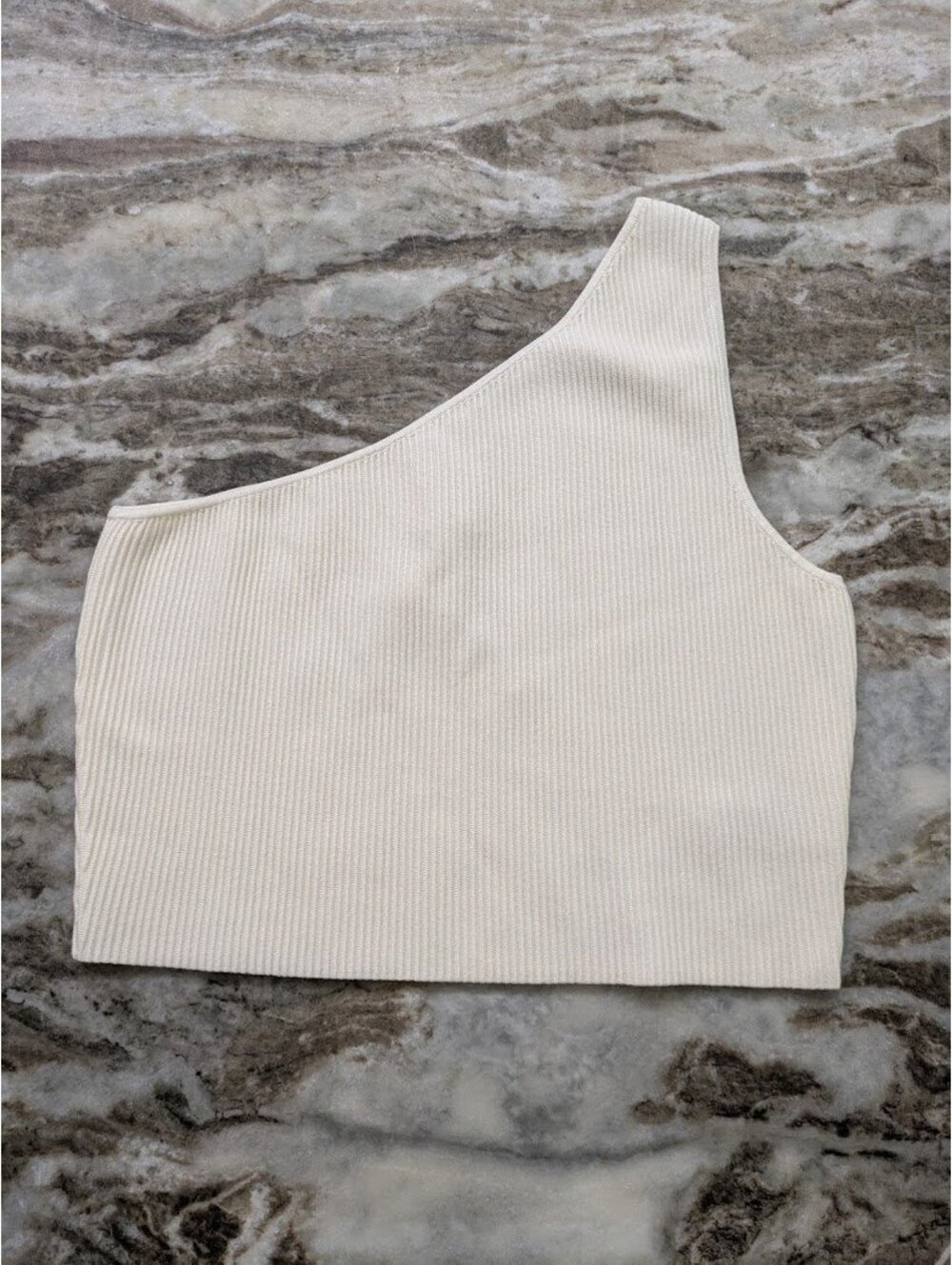 🤍 The Drop One‑Shoulder Tank Top White | NWT | modern minimal chic